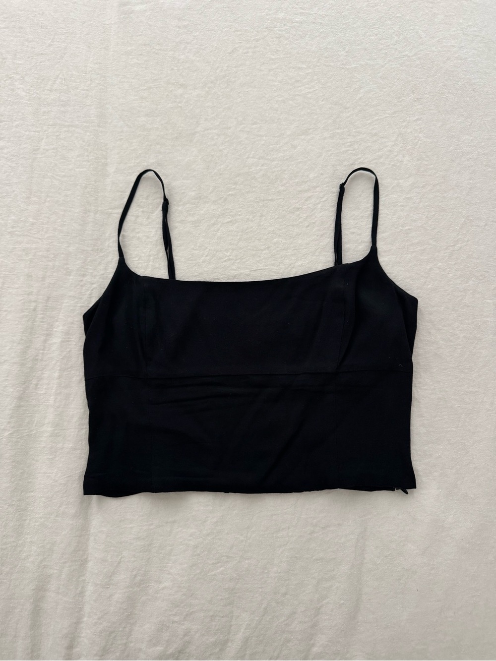 Aritzia Wilfred Black Cropped Square-Neck Camisole